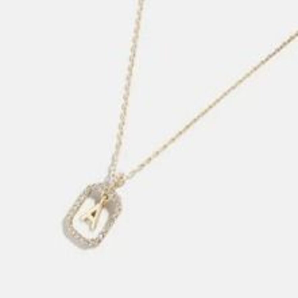 Baublebar NWOT Alicia "A" Initial Necklace Gold Plated - Picture 2 of 4